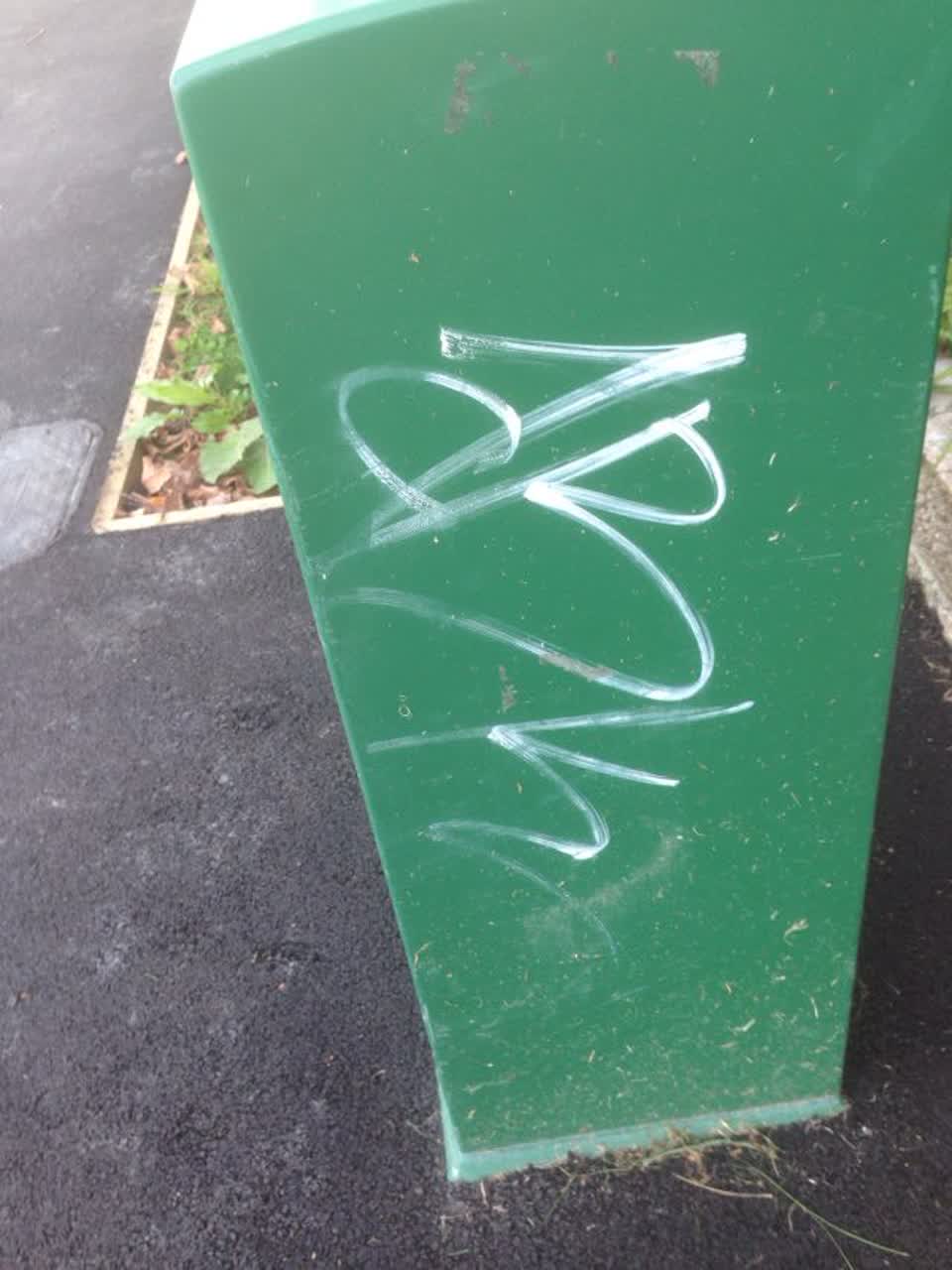 The photograph attached to this graffiti report