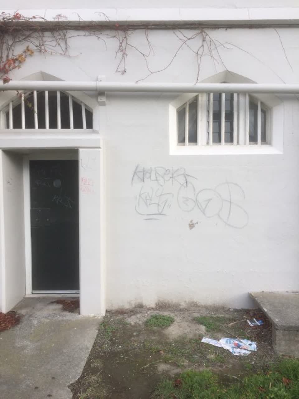The photograph attached to this graffiti report