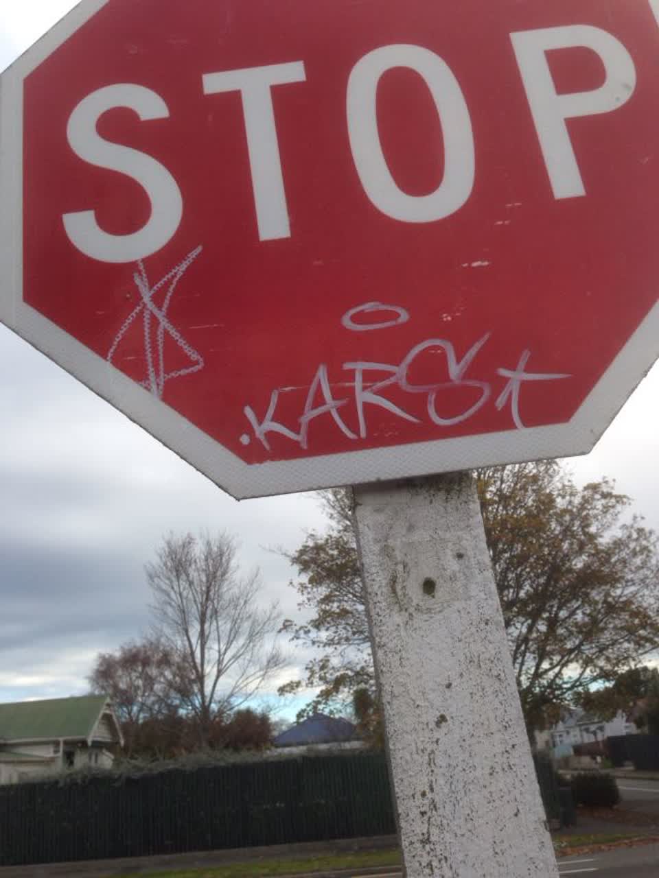 The photograph attached to this graffiti report