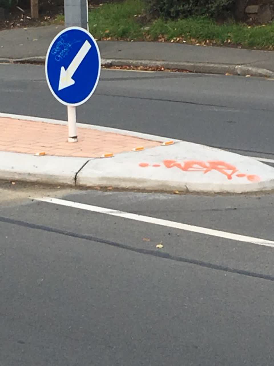The photograph attached to this graffiti report