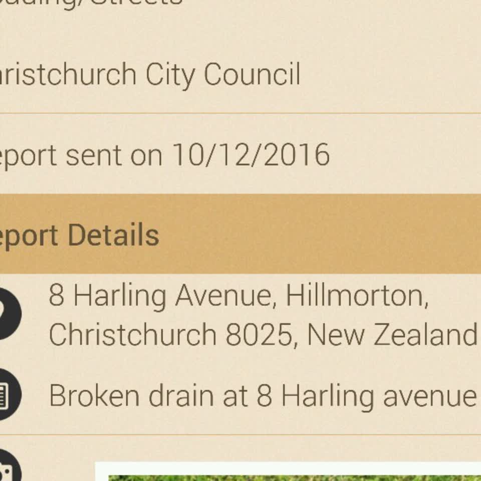 The photograph attached to this roading/streets report