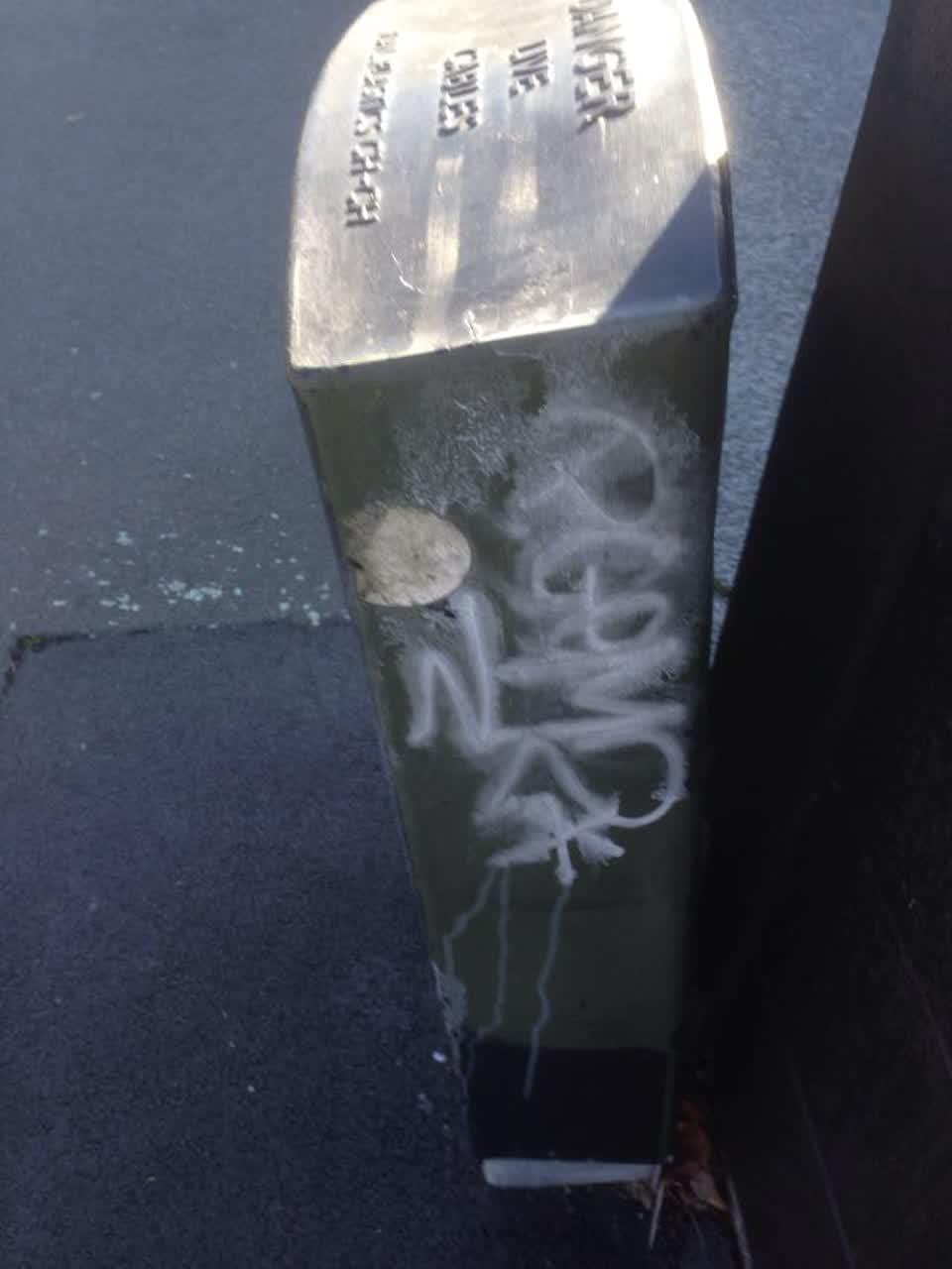 The photograph attached to this graffiti report