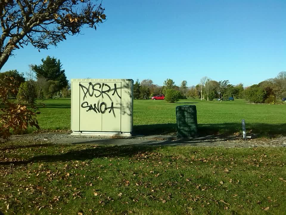 The photograph attached to this graffiti report