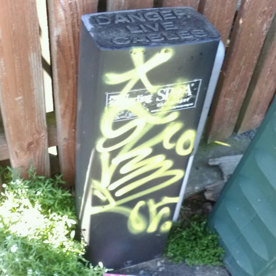 The photograph attached to this graffiti report