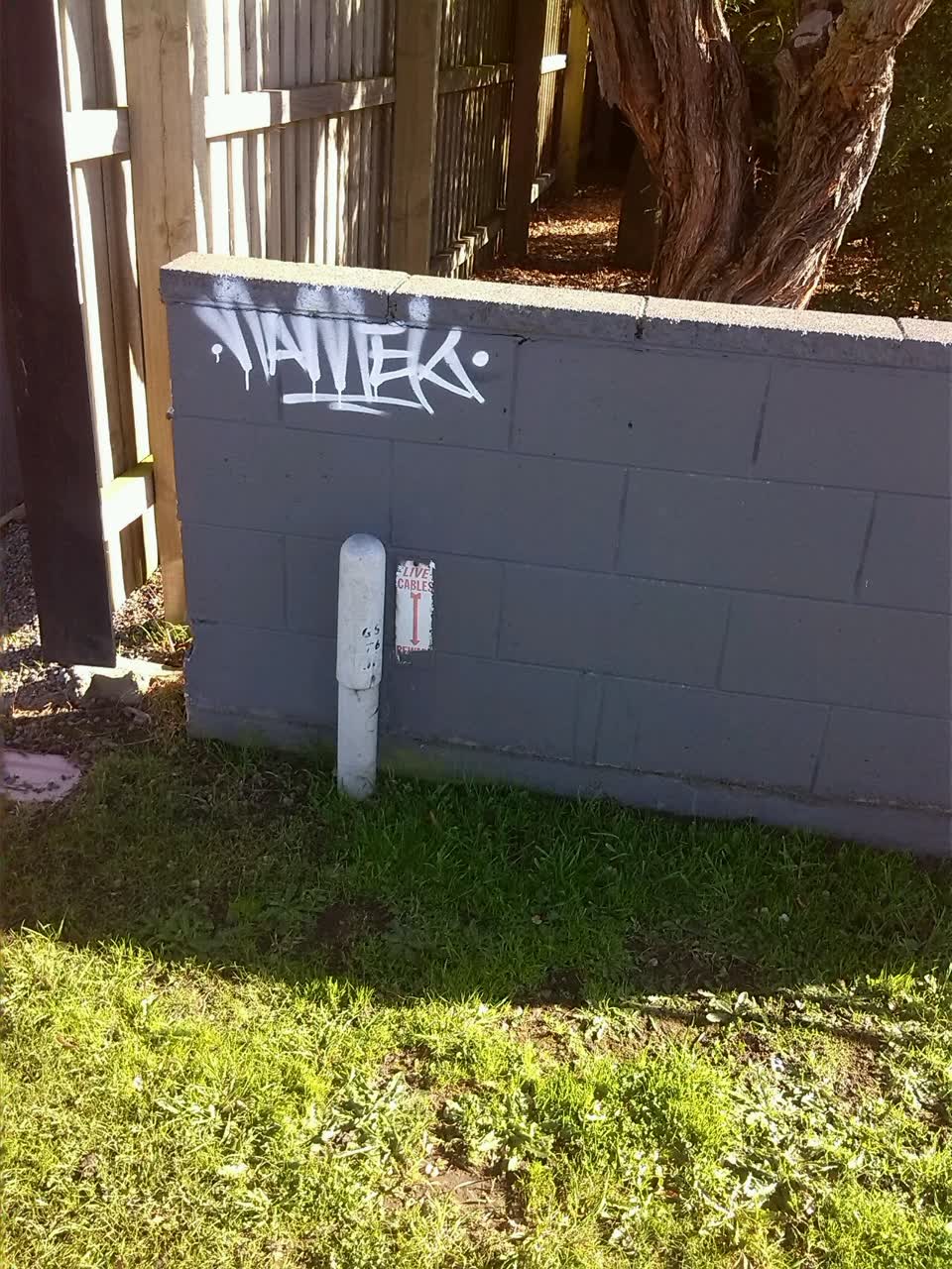 The photograph attached to this graffiti report