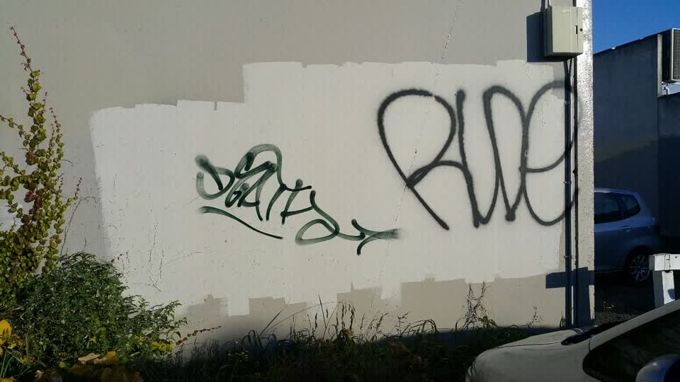 The photograph attached to this graffiti report