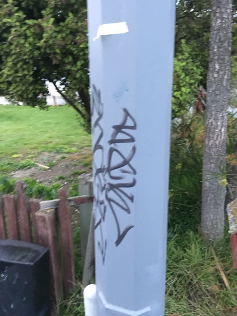 The photograph attached to this graffiti report