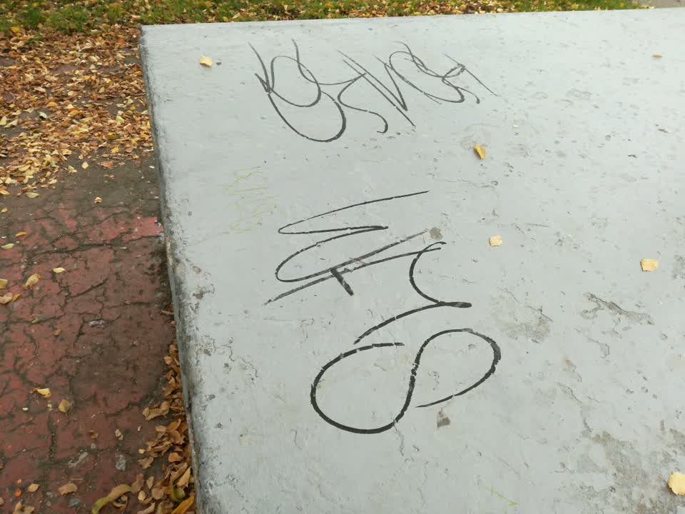 The photograph attached to this graffiti report