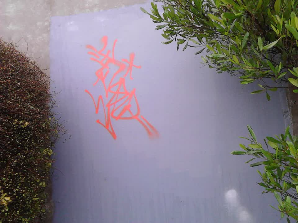 The photograph attached to this graffiti report