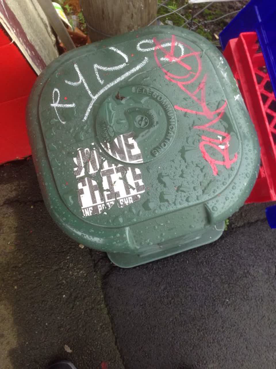 The photograph attached to this graffiti report