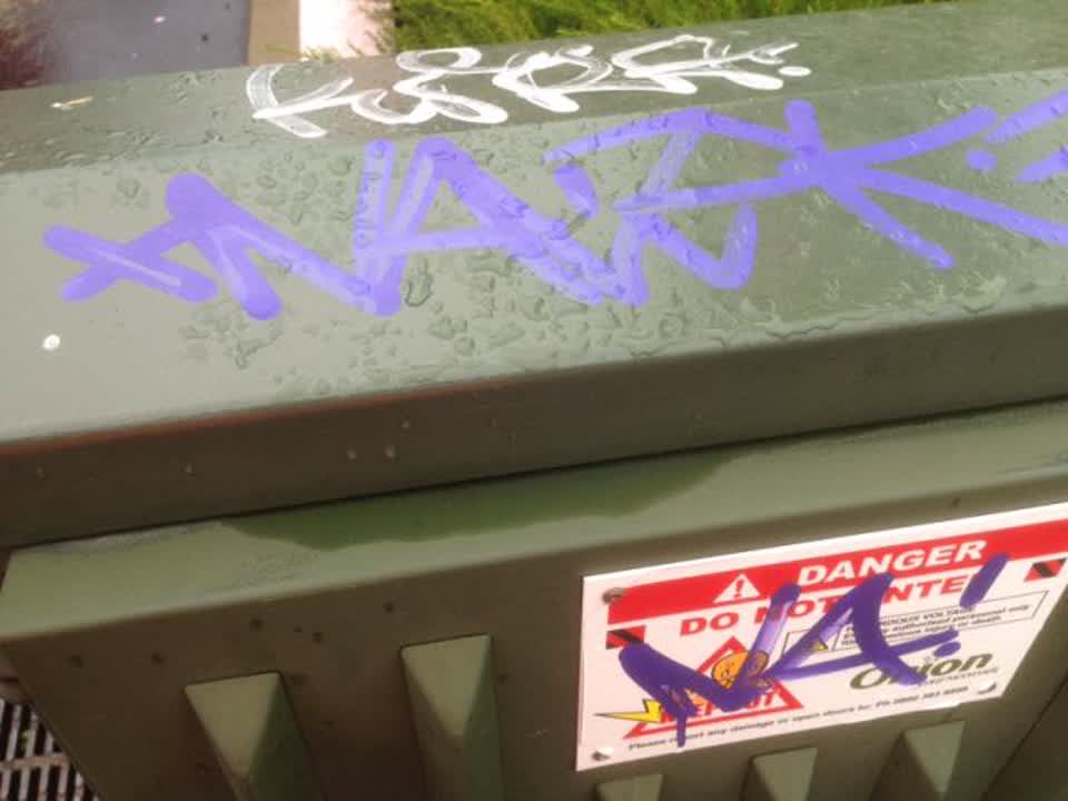 The photograph attached to this graffiti report
