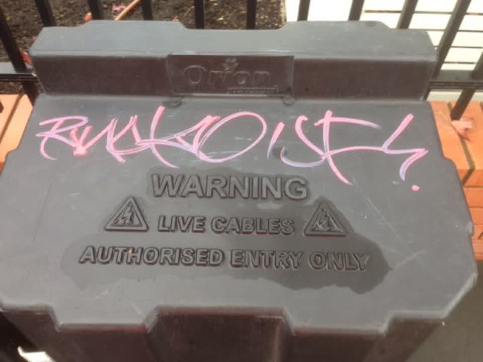 The photograph attached to this graffiti report