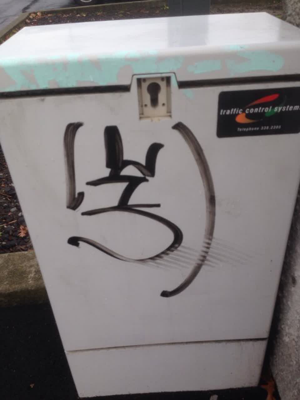 The photograph attached to this graffiti report