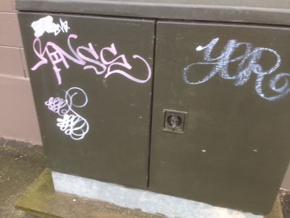 The photograph attached to this graffiti report