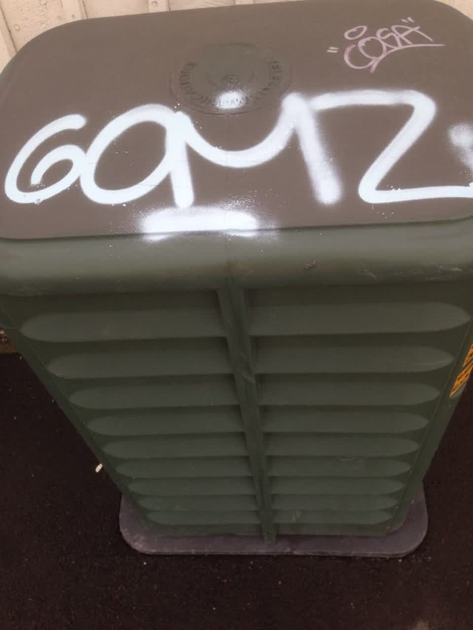 The photograph attached to this graffiti report