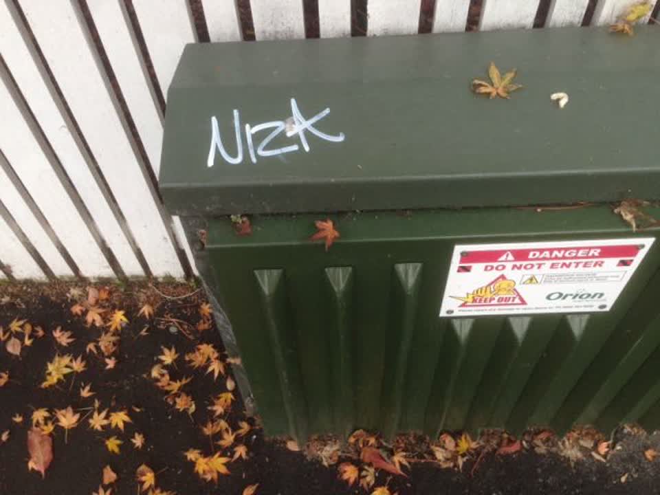 The photograph attached to this graffiti report