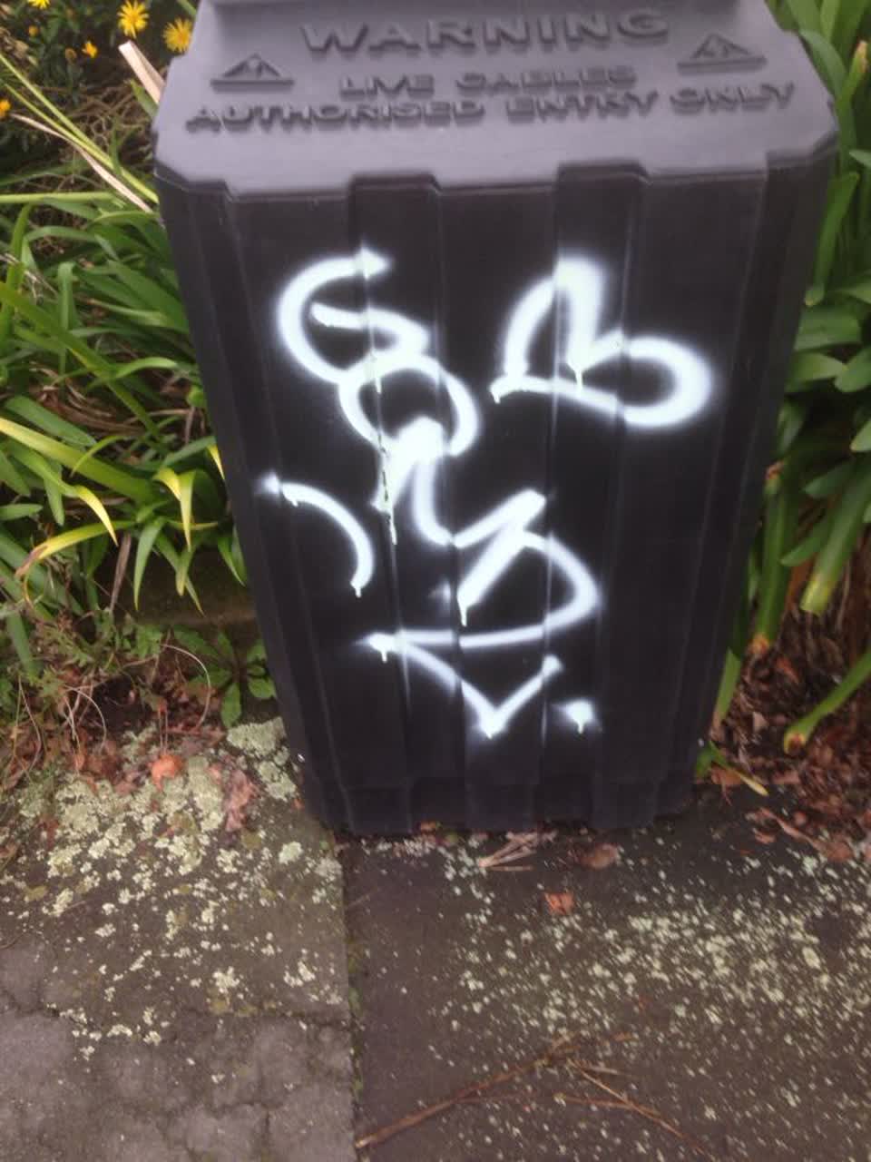 The photograph attached to this graffiti report