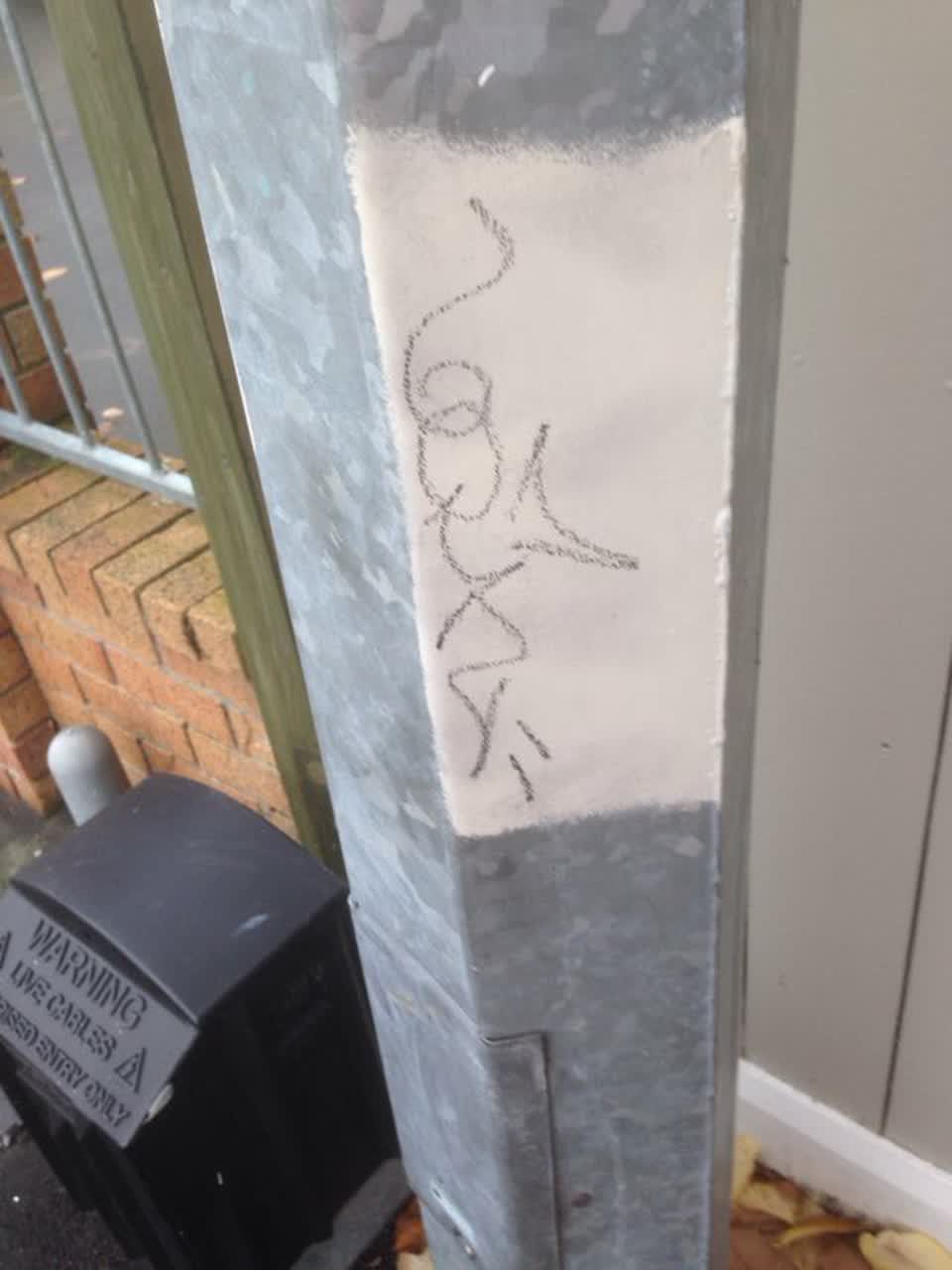 The photograph attached to this graffiti report