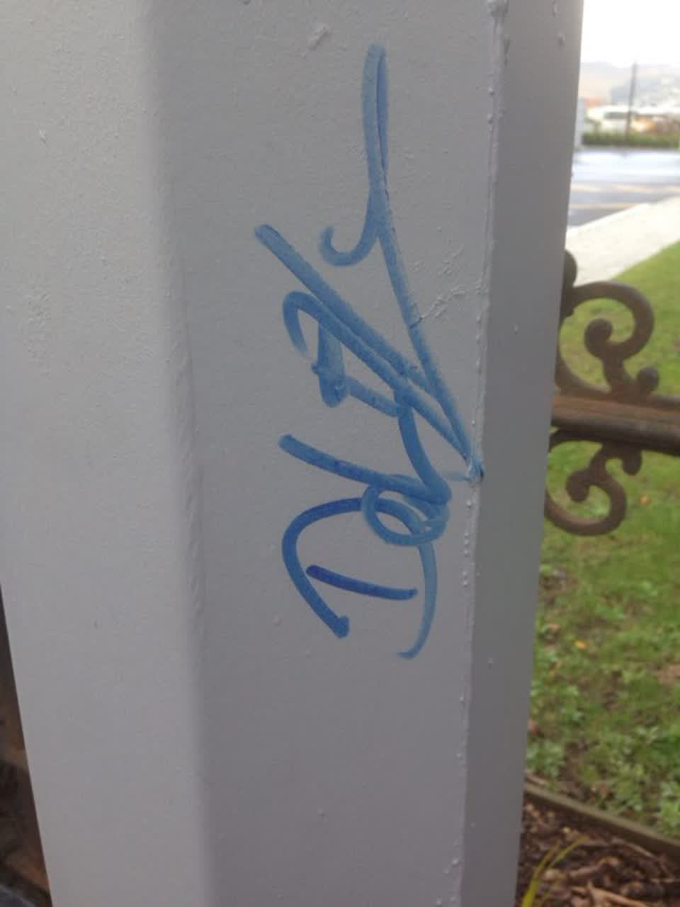 The photograph attached to this graffiti report