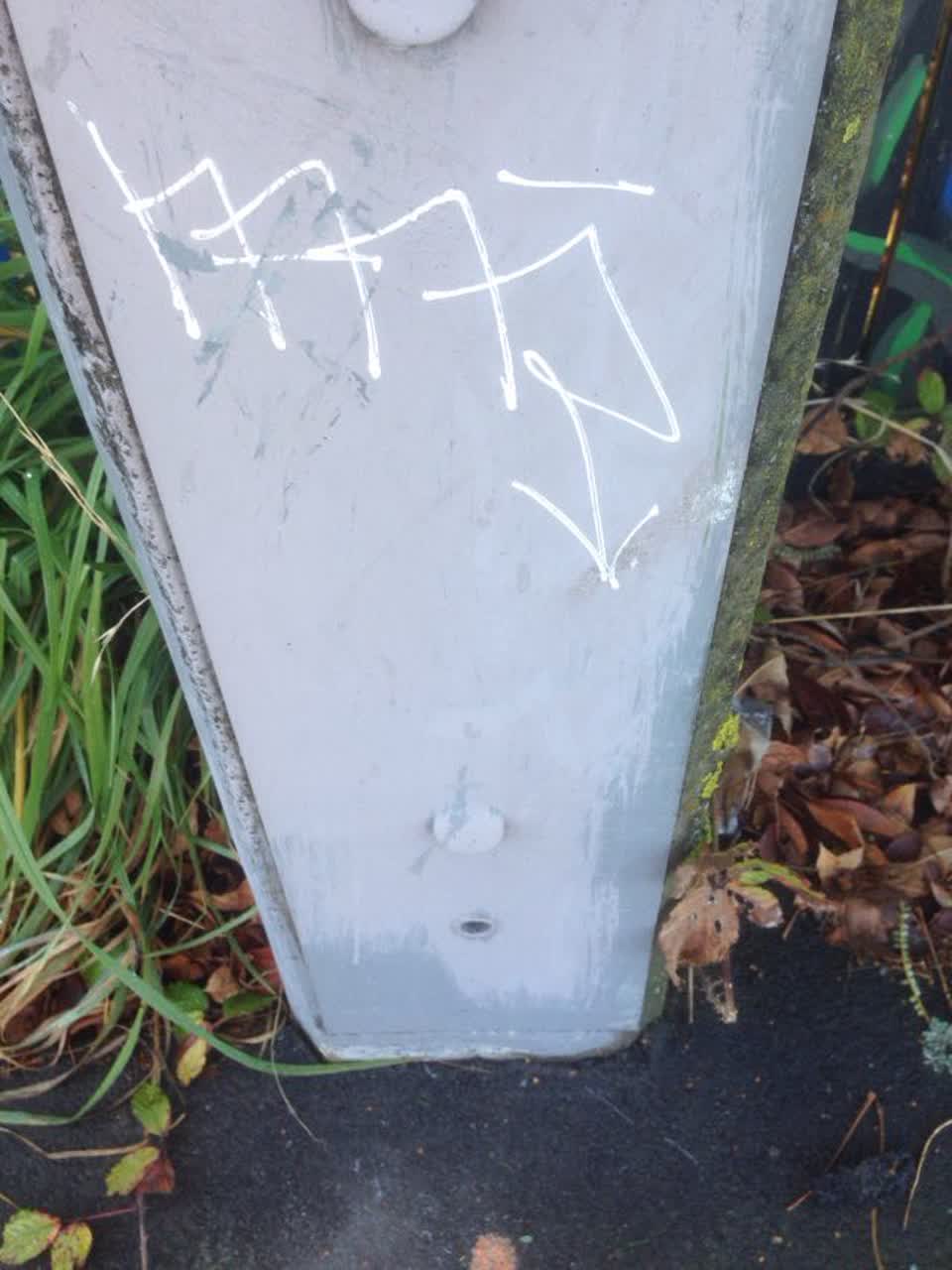 The photograph attached to this graffiti report