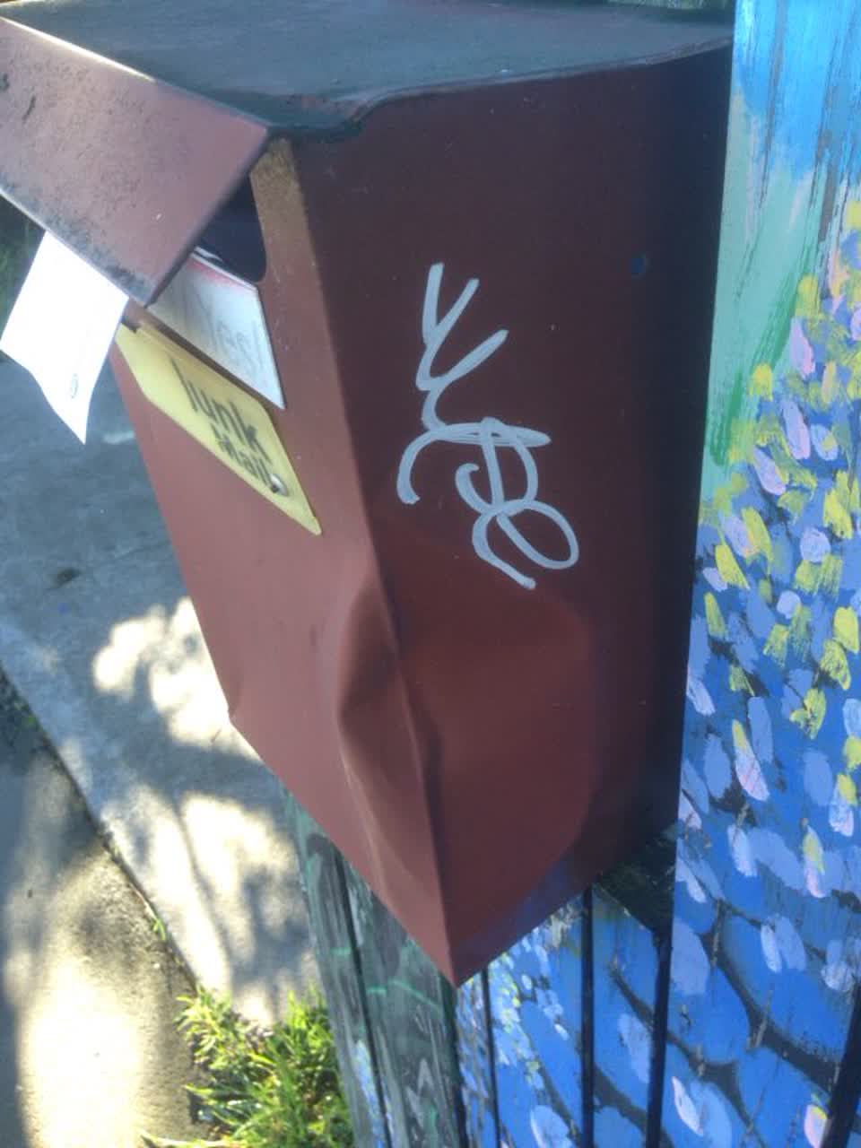 The photograph attached to this graffiti report