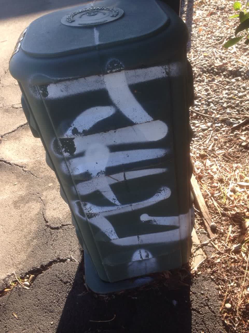 The photograph attached to this graffiti report