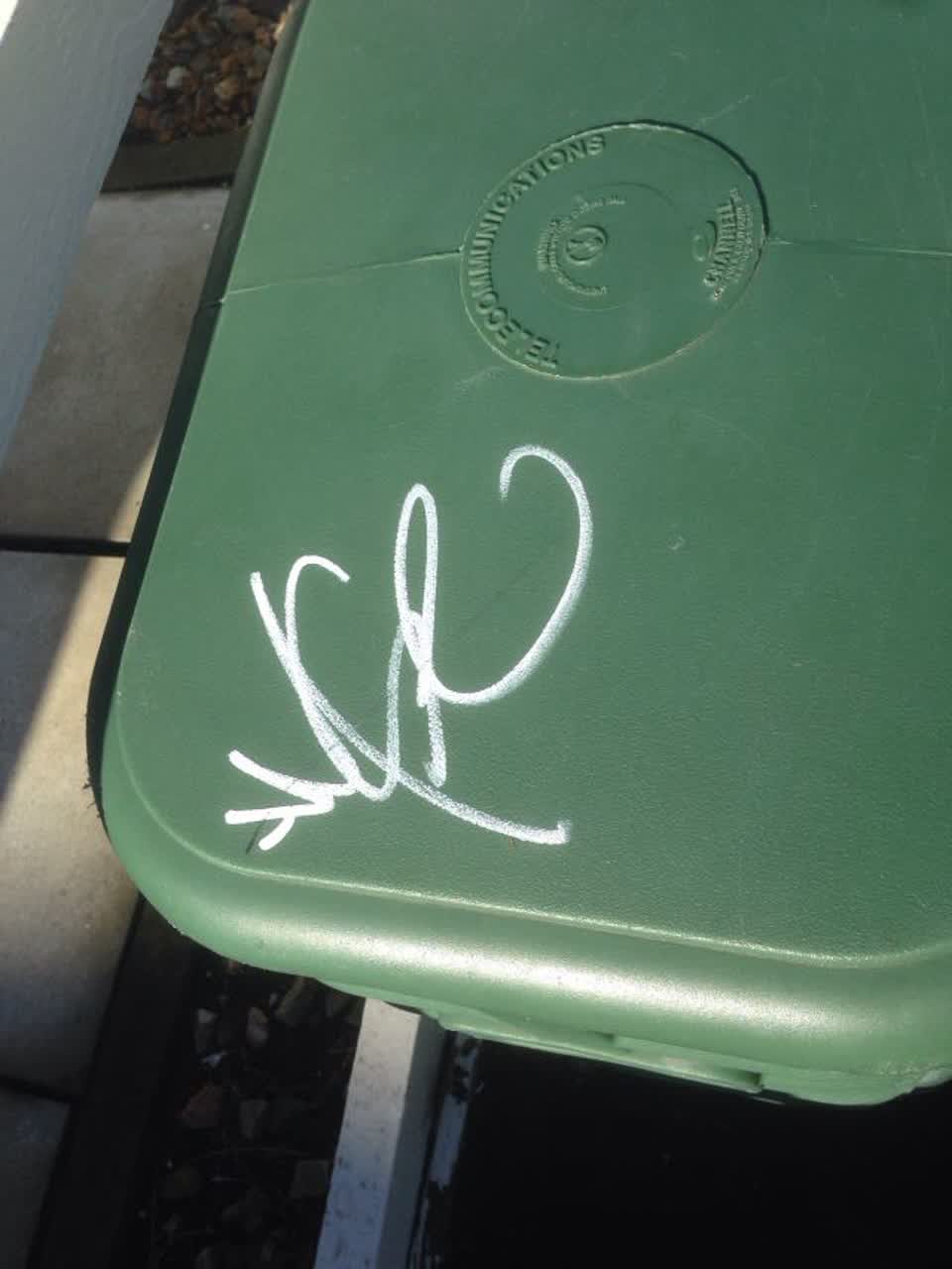 The photograph attached to this graffiti report