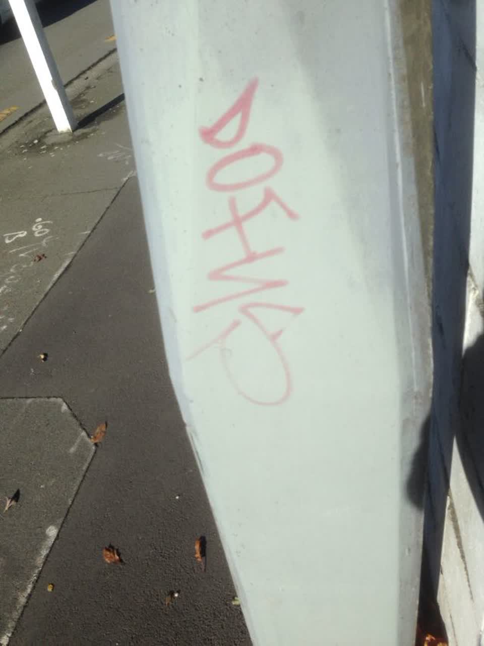 The photograph attached to this graffiti report
