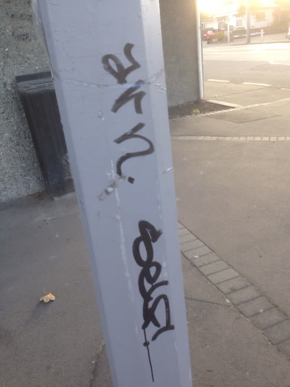 The photograph attached to this graffiti report