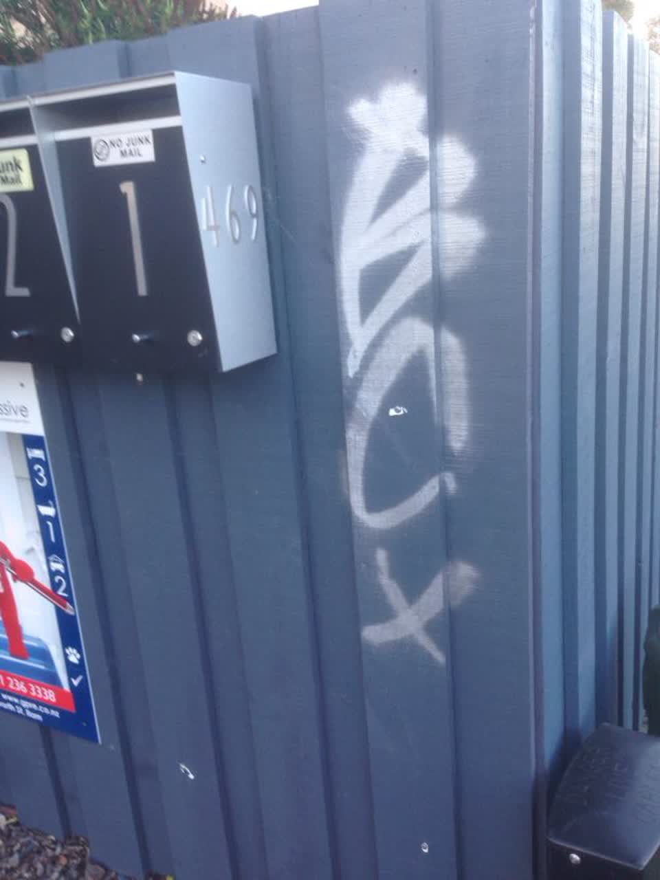 The photograph attached to this graffiti report