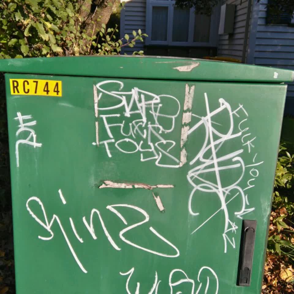 The photograph attached to this graffiti report