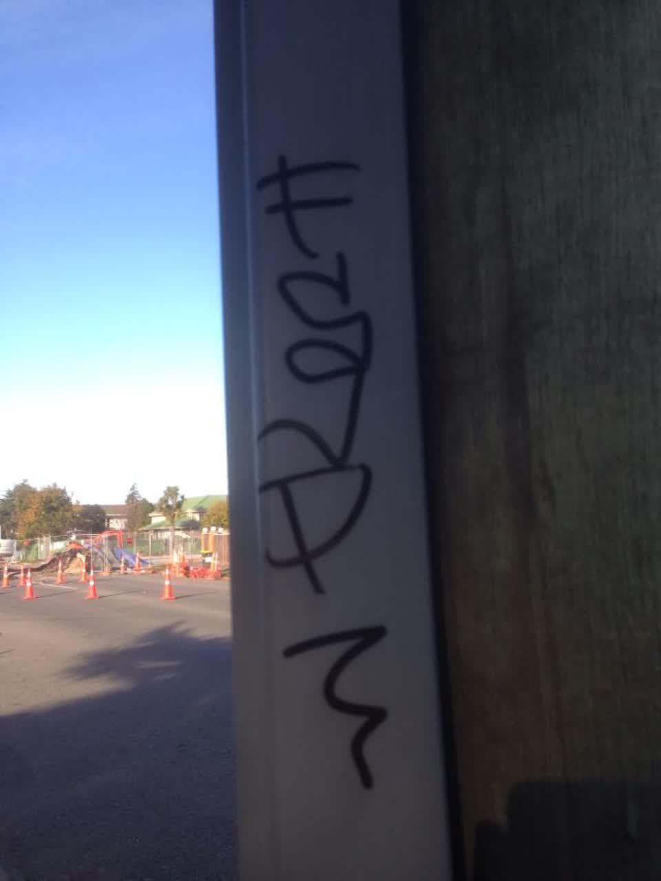 The photograph attached to this graffiti report