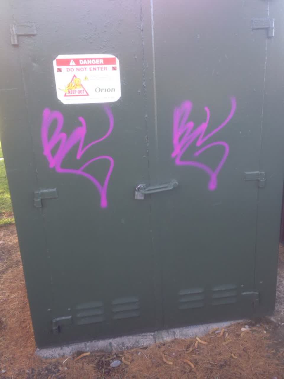The photograph attached to this graffiti report