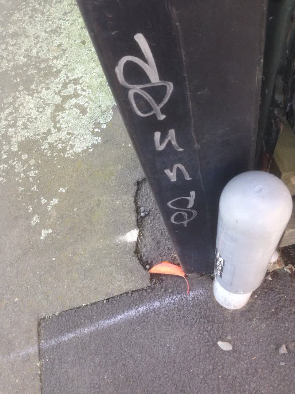 The photograph attached to this graffiti report
