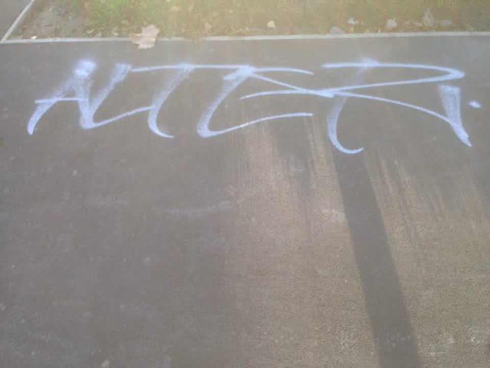 The photograph attached to this graffiti report