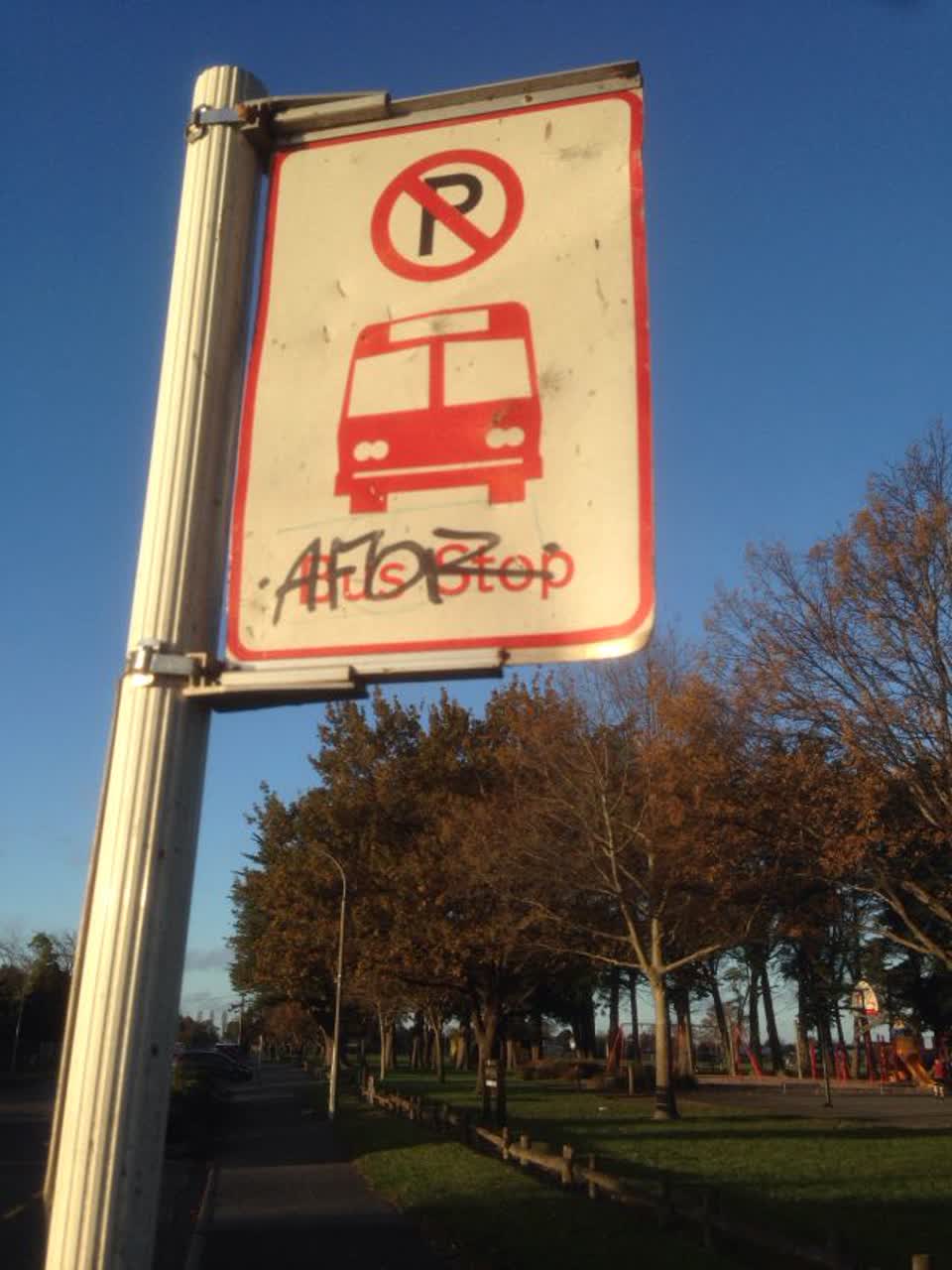 The photograph attached to this graffiti report