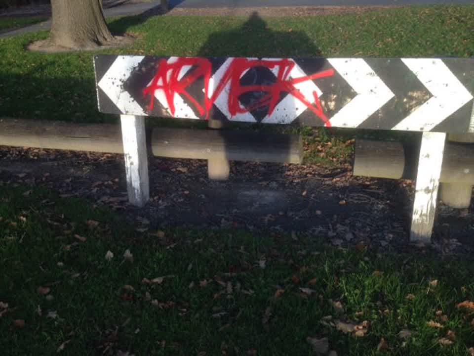 The photograph attached to this graffiti report