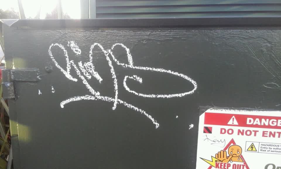 The photograph attached to this graffiti report