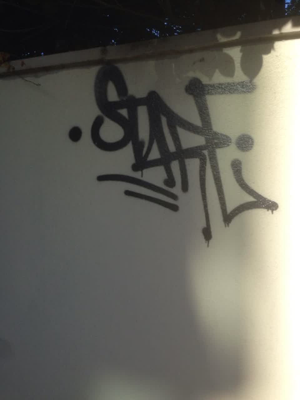 The photograph attached to this graffiti report