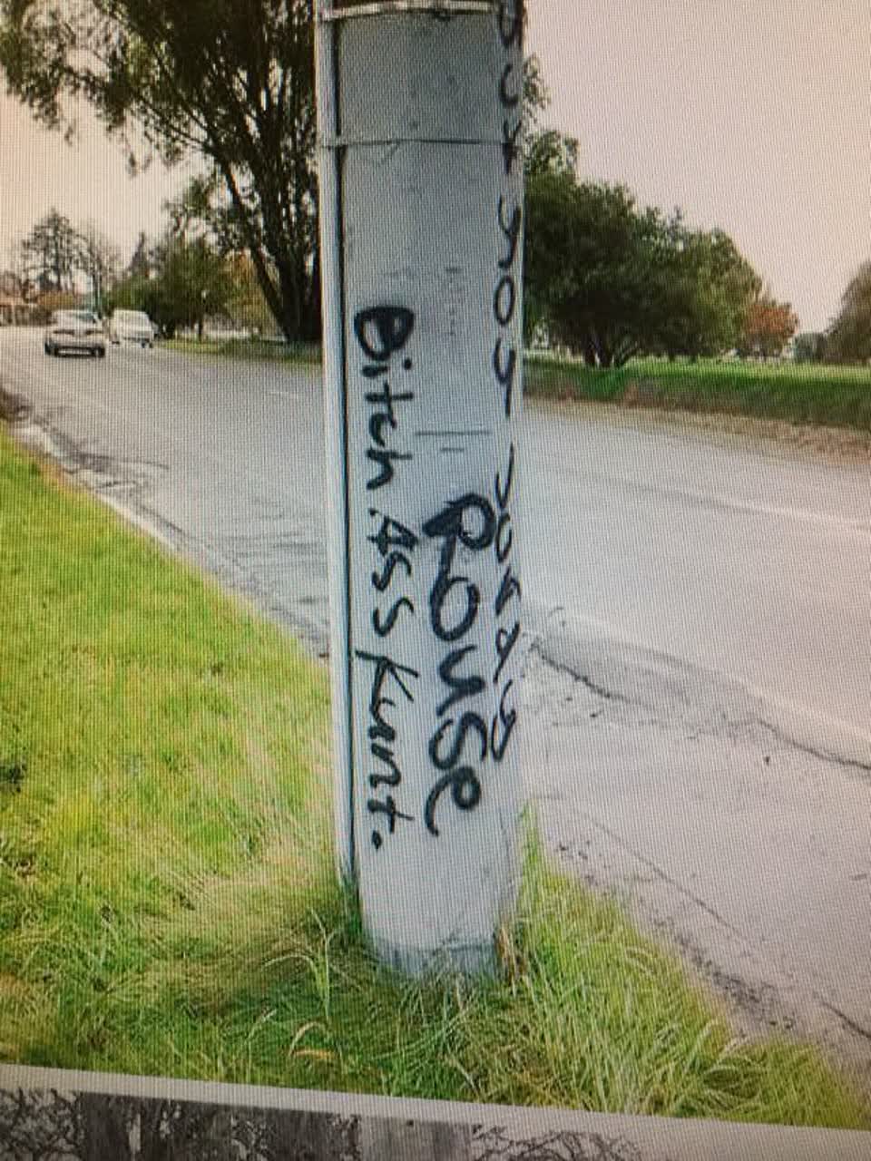 The photograph attached to this graffiti report