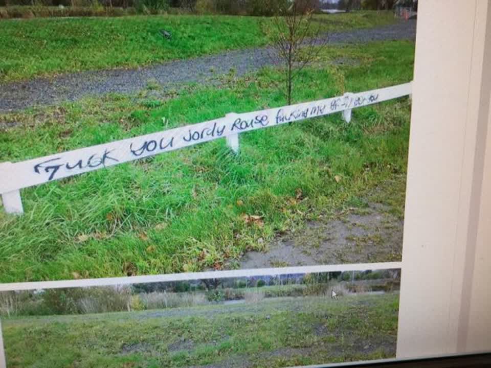 The photograph attached to this graffiti report
