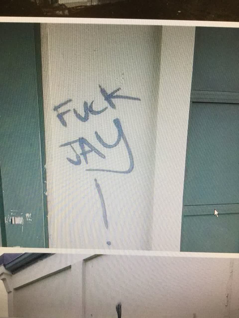 The photograph attached to this graffiti report