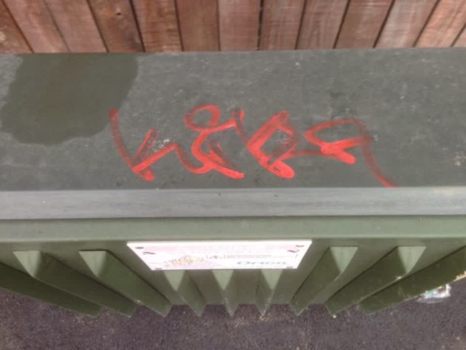 The photograph attached to this graffiti report