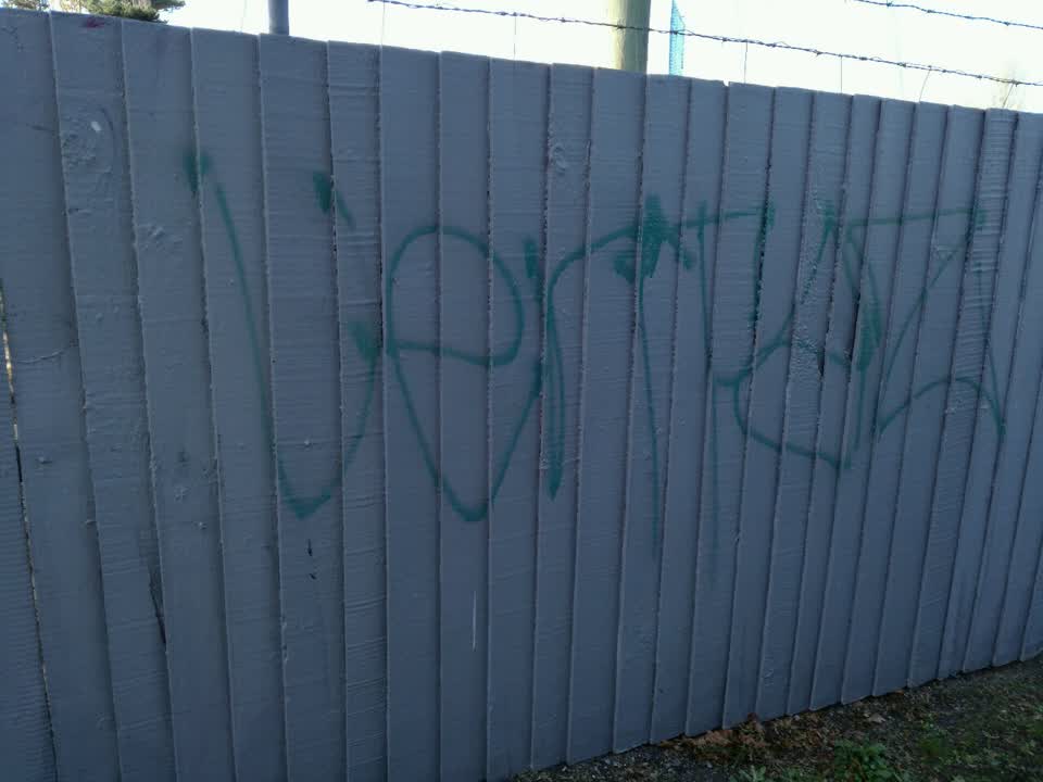The photograph attached to this graffiti report