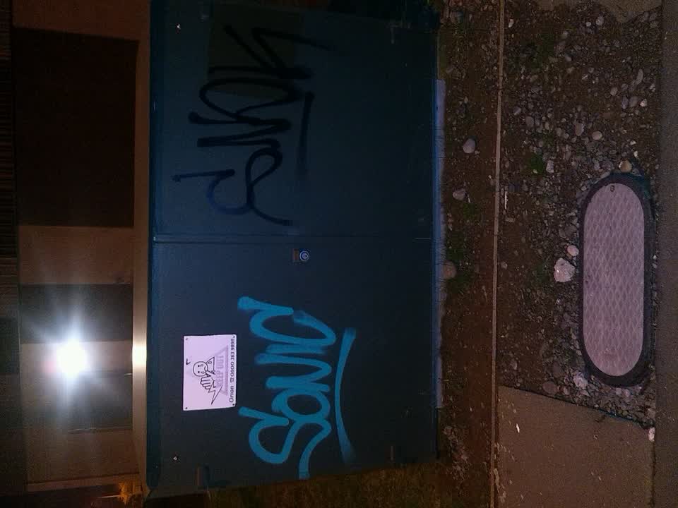 The photograph attached to this graffiti report