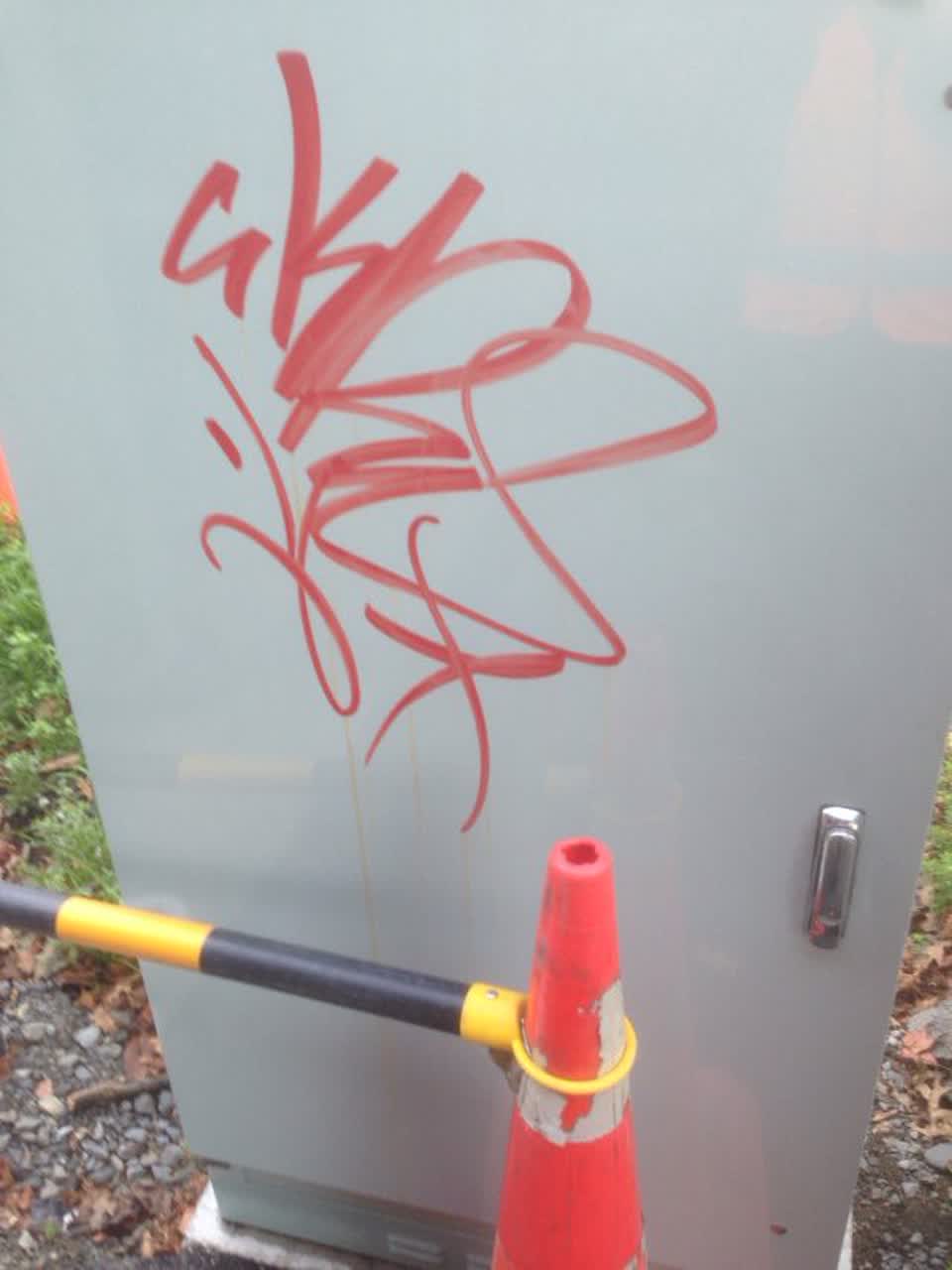 The photograph attached to this graffiti report