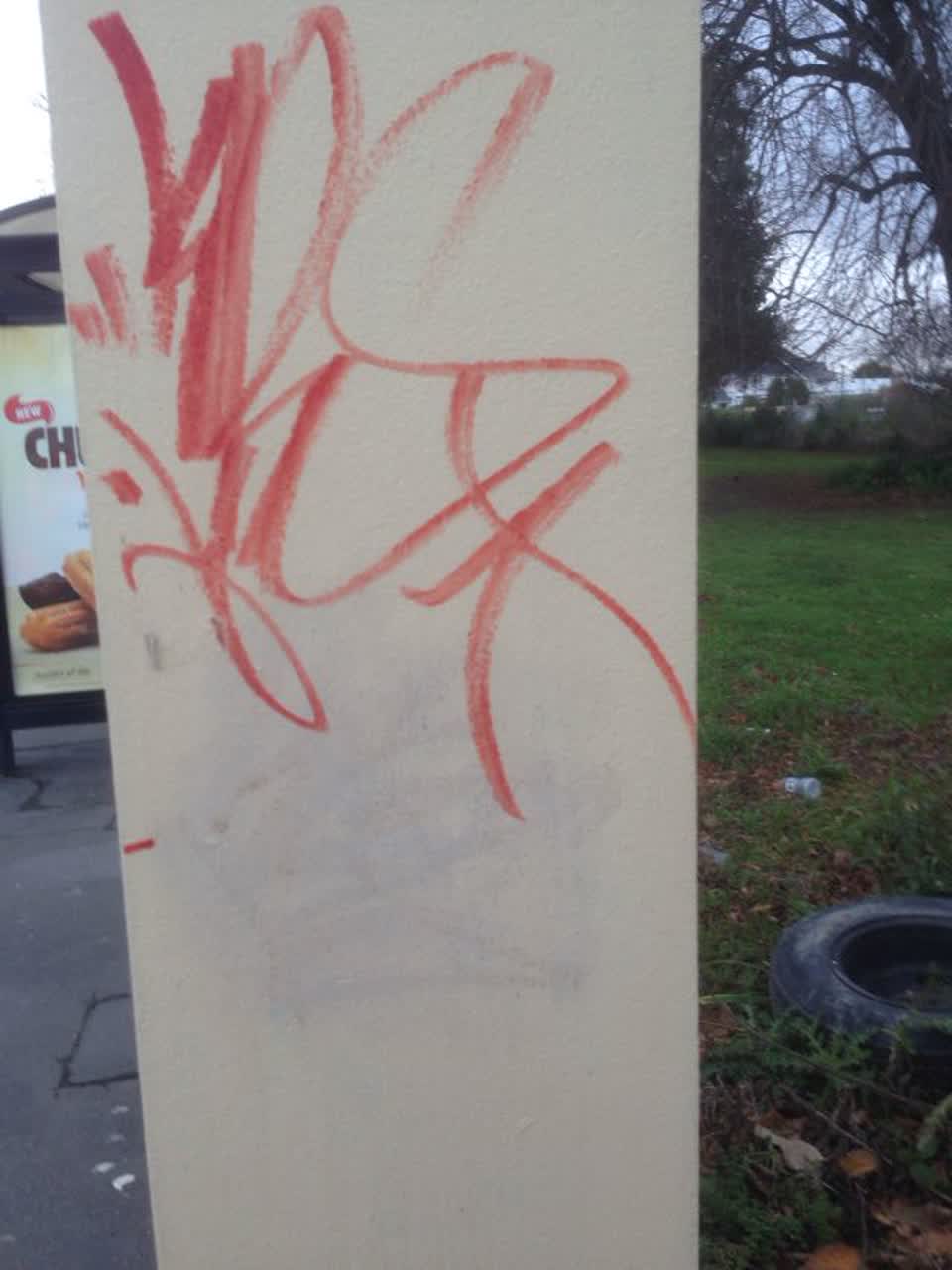 The photograph attached to this graffiti report