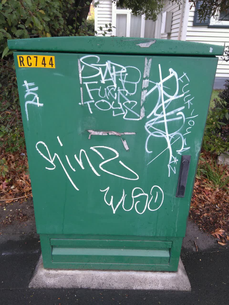 The photograph attached to this graffiti report