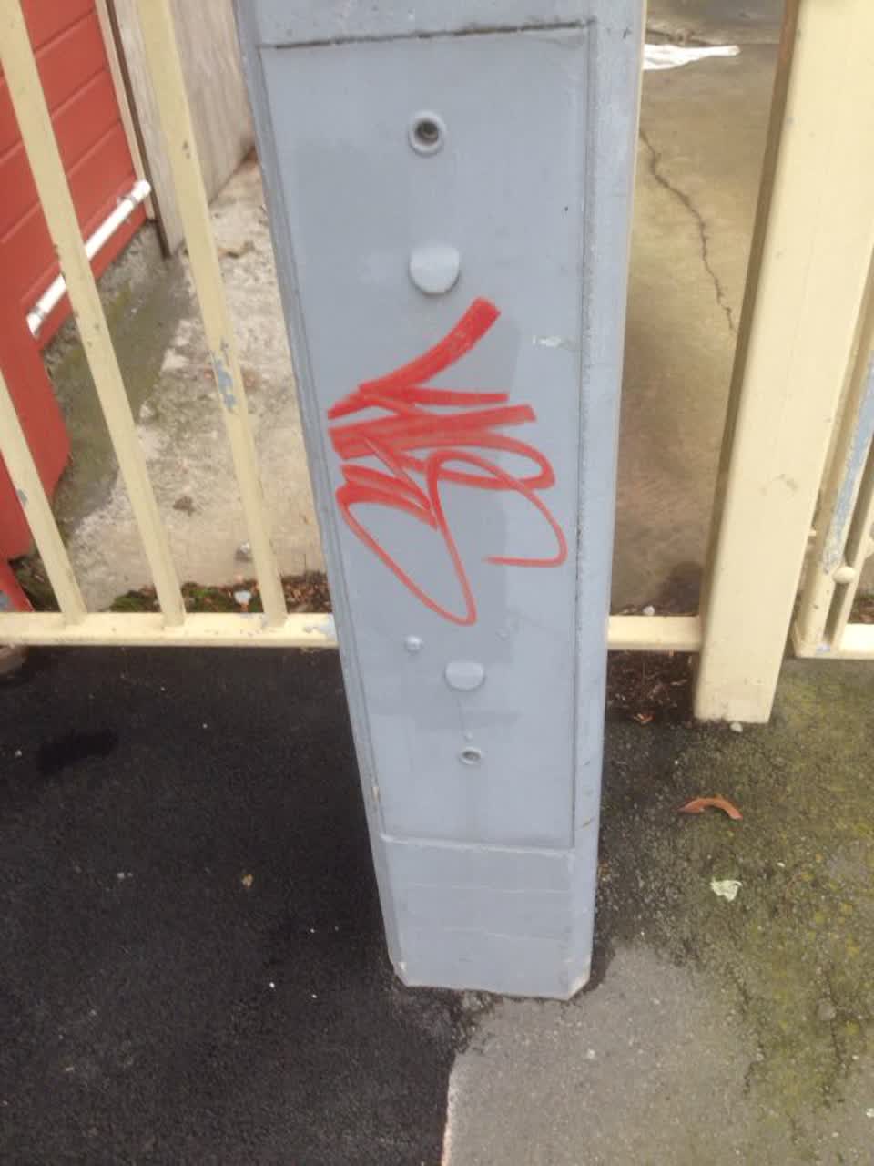The photograph attached to this graffiti report