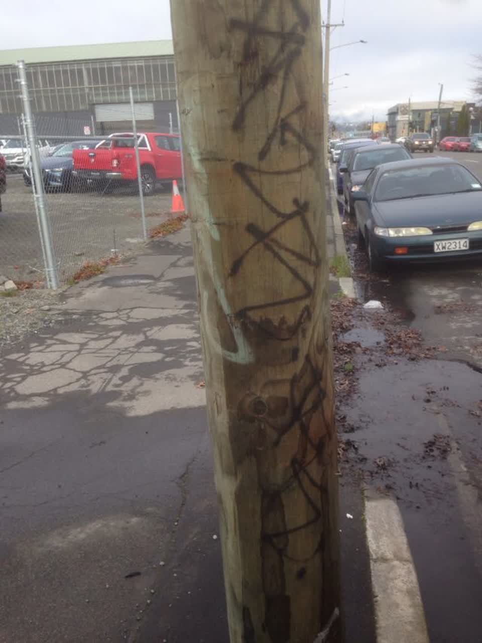The photograph attached to this graffiti report